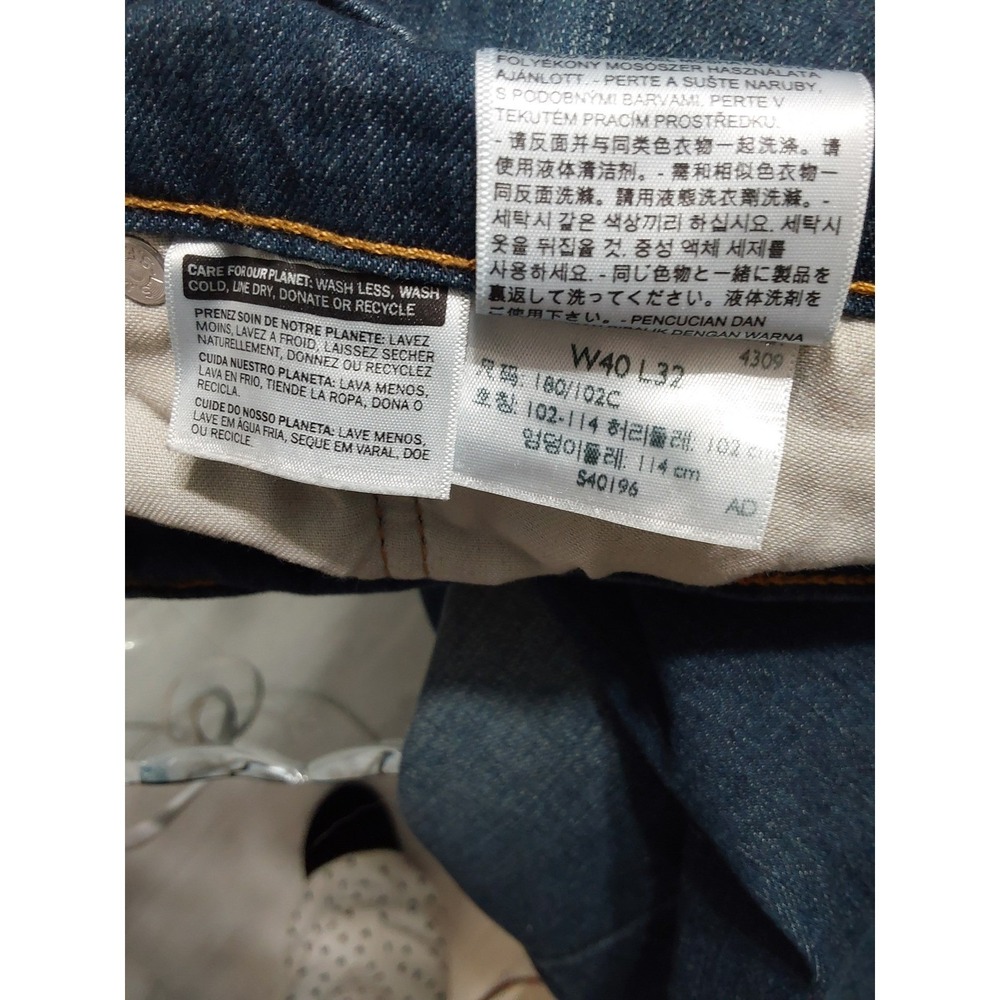Levis 505 Regular Fit Straight Leg Mens Jeans Blue Denim W40 L32 - Picture 3 of 3
